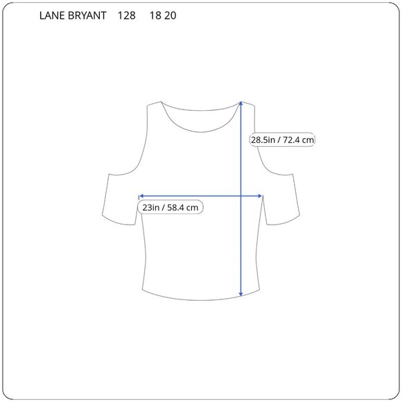 Lane Bryant Womens Top 18 20 Plus Tee Cold Shoulder Blue Tie Dye TIE25E - Picture 2 of 8